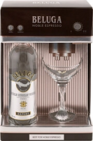 Водка "Белуга" Нобл, gift box + хайбол с цветными рыбками, 0.7 л