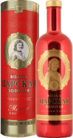 Водка "Царская" Золотая, "Москоу Эдишн", в тубе, 1 л