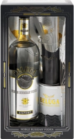 Водка "Белуга" Нобл, gift box со стаканом (хайбол), 1 л