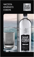 Водка "Белая Сова", gift box со стаканом, 0.7 л